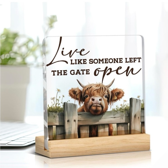 Other - Highland Cow Decorative Plaque NWT